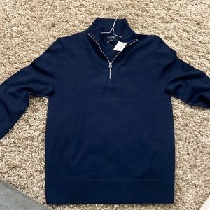 New Jcrew Mens xs navy blue quarter zip